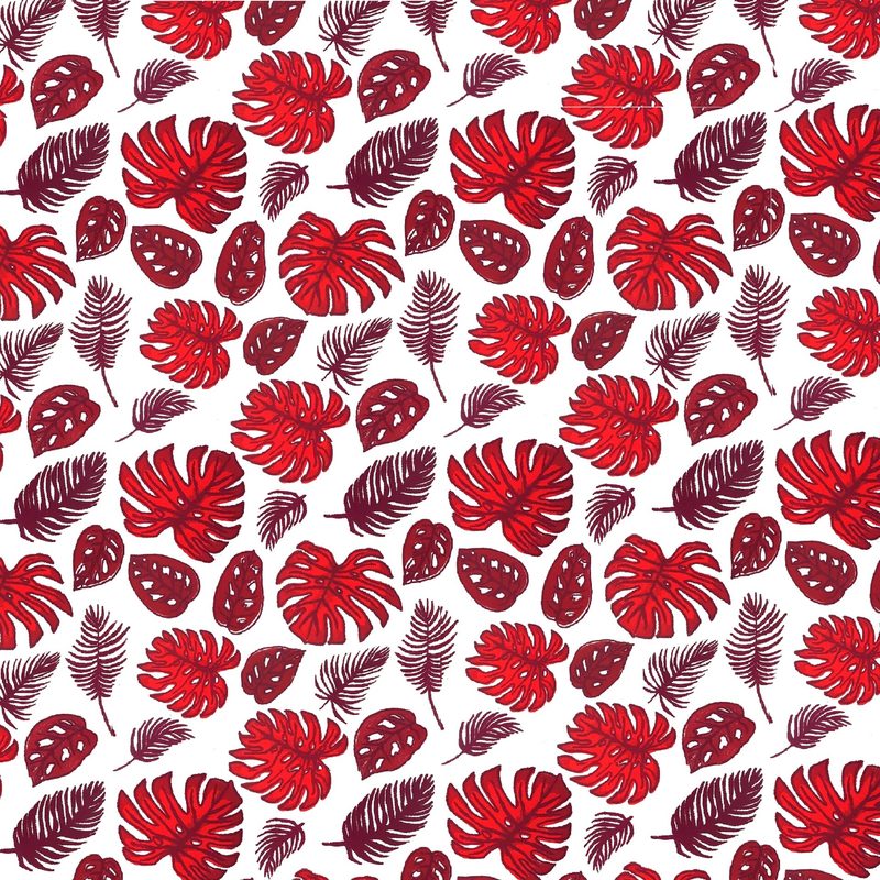Leaf, screen print fabric design